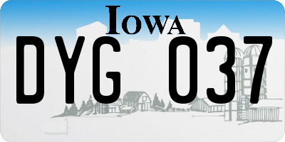 IA license plate DYG037