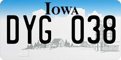 IA license plate DYG038