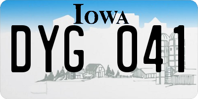 IA license plate DYG041