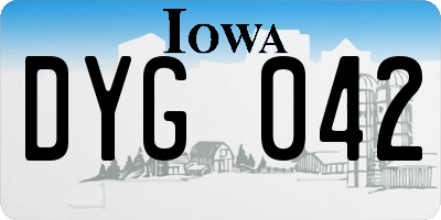 IA license plate DYG042