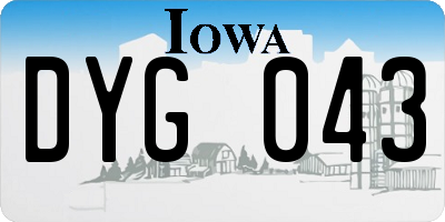 IA license plate DYG043