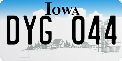 IA license plate DYG044