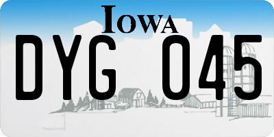 IA license plate DYG045