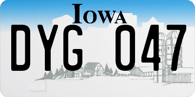 IA license plate DYG047