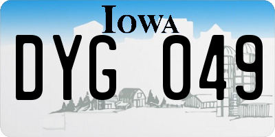 IA license plate DYG049