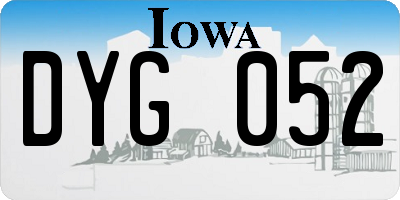 IA license plate DYG052