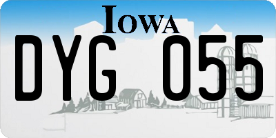IA license plate DYG055
