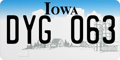IA license plate DYG063