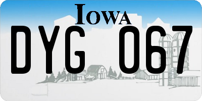 IA license plate DYG067