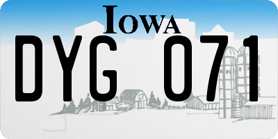 IA license plate DYG071
