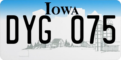 IA license plate DYG075