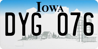 IA license plate DYG076