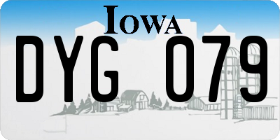 IA license plate DYG079