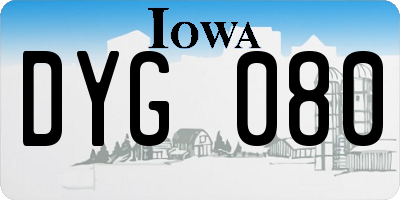 IA license plate DYG080