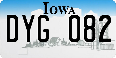 IA license plate DYG082