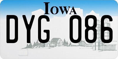 IA license plate DYG086