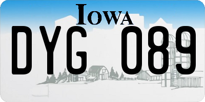 IA license plate DYG089
