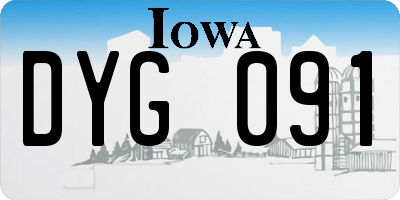IA license plate DYG091