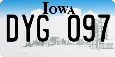 IA license plate DYG097