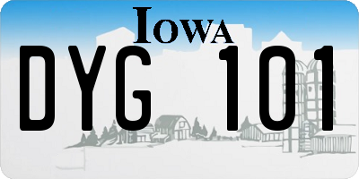IA license plate DYG101