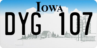 IA license plate DYG107