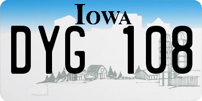 IA license plate DYG108