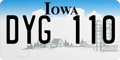 IA license plate DYG110