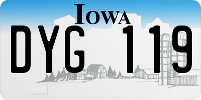 IA license plate DYG119