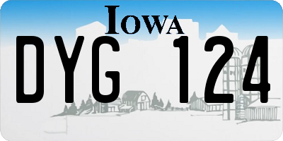 IA license plate DYG124