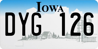 IA license plate DYG126