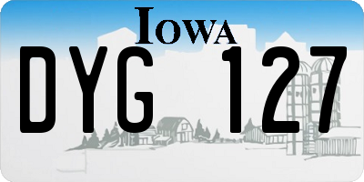 IA license plate DYG127