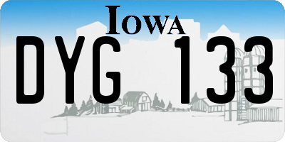 IA license plate DYG133