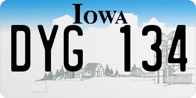 IA license plate DYG134