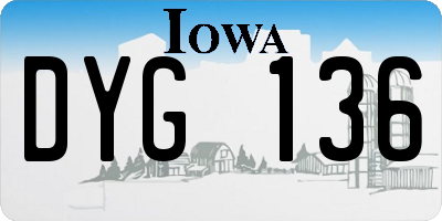 IA license plate DYG136