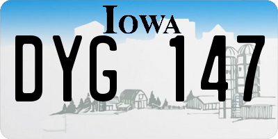 IA license plate DYG147