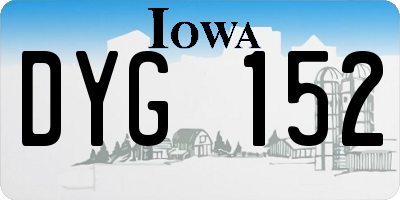 IA license plate DYG152