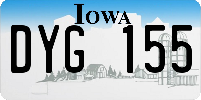 IA license plate DYG155