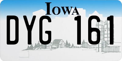 IA license plate DYG161