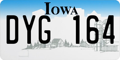 IA license plate DYG164