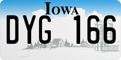 IA license plate DYG166