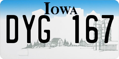 IA license plate DYG167