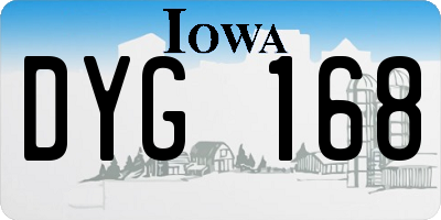 IA license plate DYG168