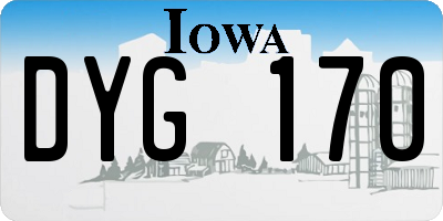 IA license plate DYG170