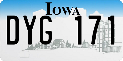 IA license plate DYG171
