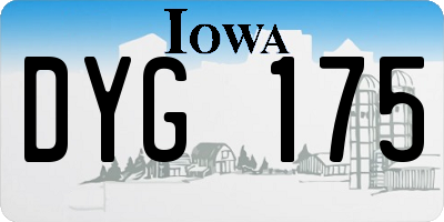 IA license plate DYG175