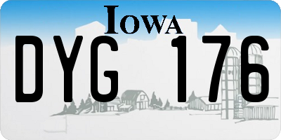 IA license plate DYG176