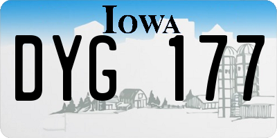IA license plate DYG177