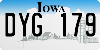 IA license plate DYG179