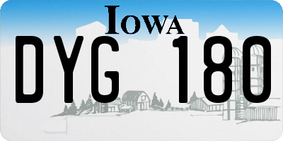 IA license plate DYG180