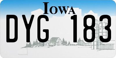 IA license plate DYG183